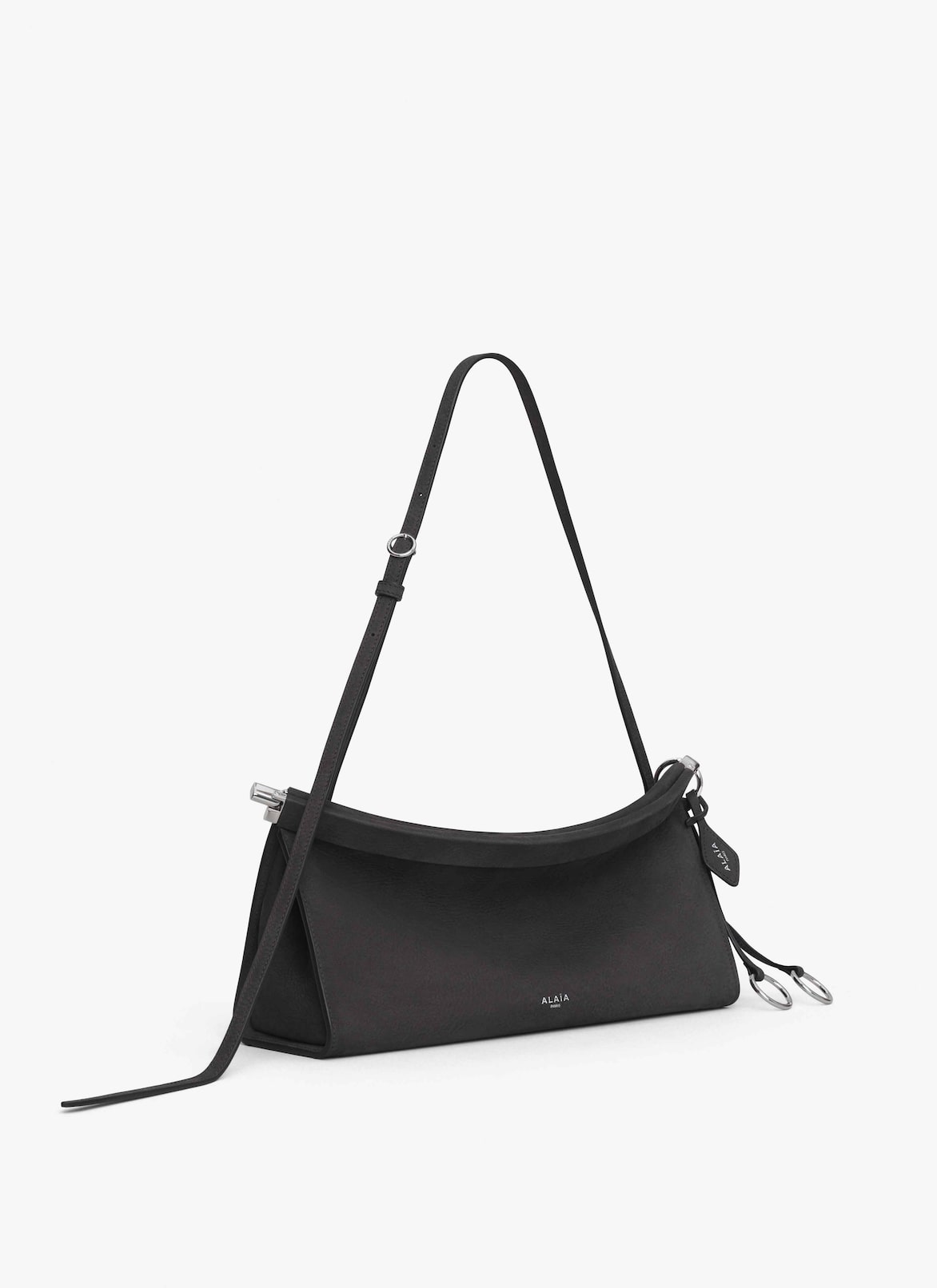 LE CLICK EAST WEST MEDIUM BAG IN NUBUCK ALAÏA ANTHRACITE LE CLICK EAST WEST MEDIUM BAG IN NUBUCK